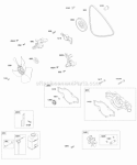 Radiator Fan Water Pump V-Belt Diagram and Parts List for 474177-0100-E1  Briggs and Stratton Engine